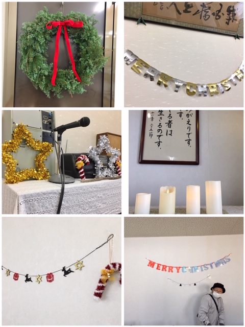 礼拝堂のクリスマス飾り